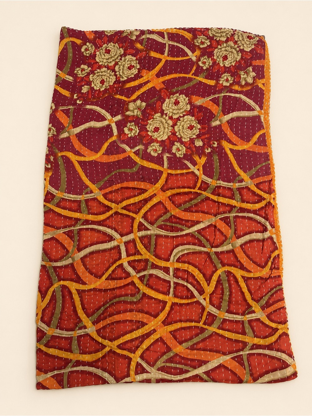 Kantha Throw Blanket Patchwork NWOT 86x104